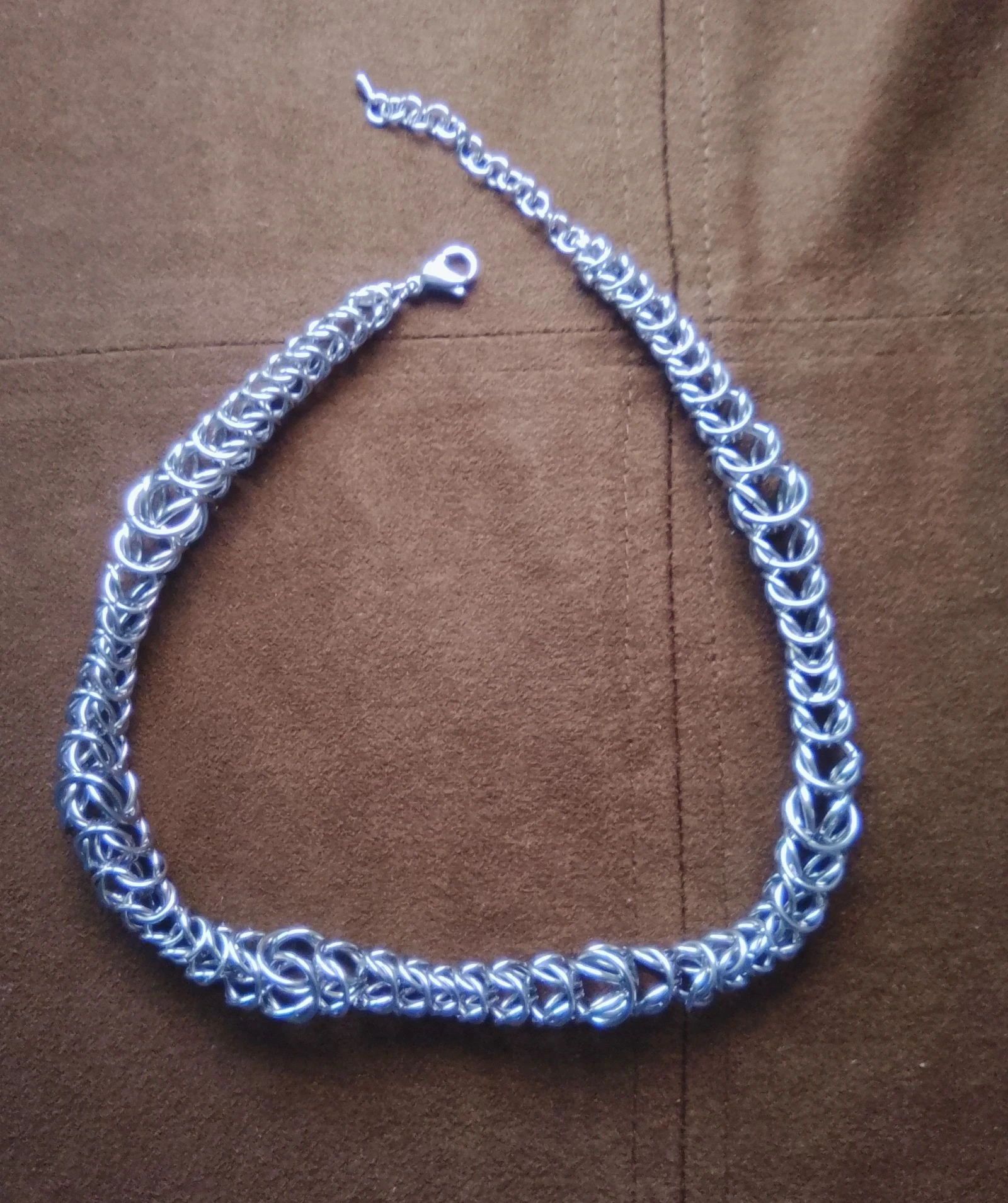 Colar choker unissex chainmail bizantino 6 desenhos decrescentes – photo 4